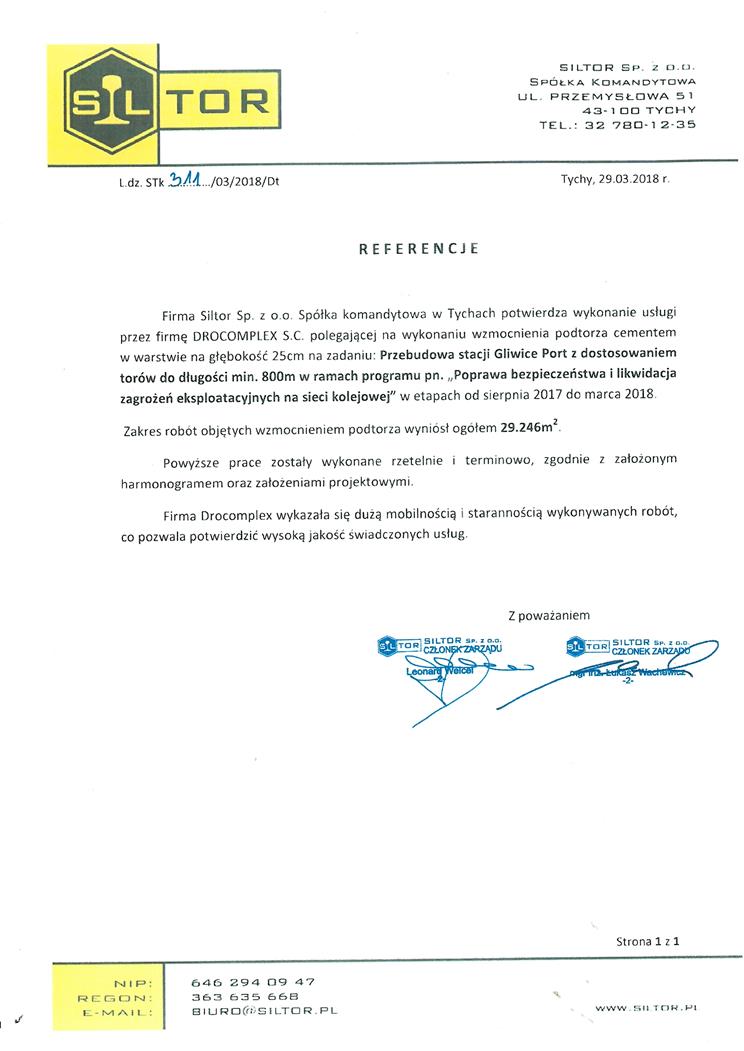 Referencje Siltor Referencje Siltor