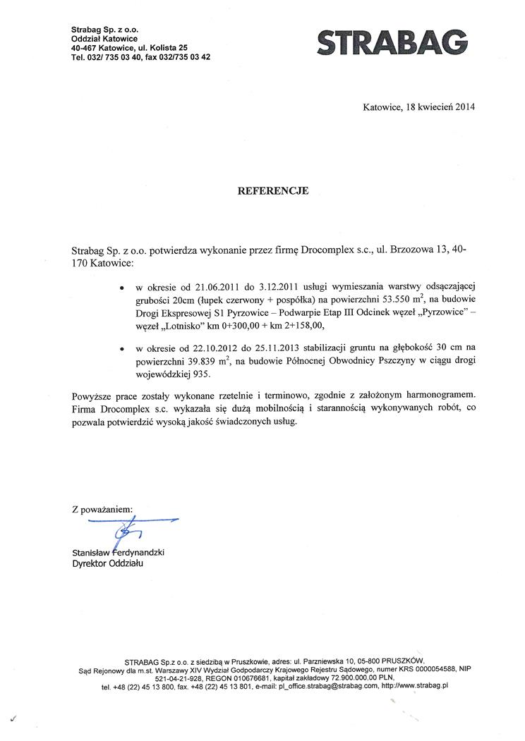 Referencje Strabag Referencje Strabag